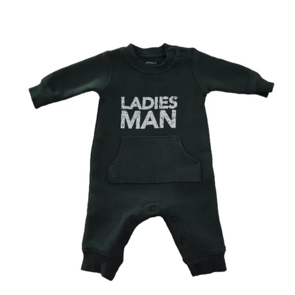Carter's Ladies Man One Piece Sweatsuit Romper NB - Picture 1 of 8
